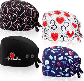 Fashional Cap Working Cap Hat with Sweatband Breathable Headgear for Women/Men Medical Uniforms