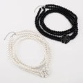 Fashion New Multilayered Pearl Camellia Flower Pendant Necklace for Women Banquet Party Jewelry