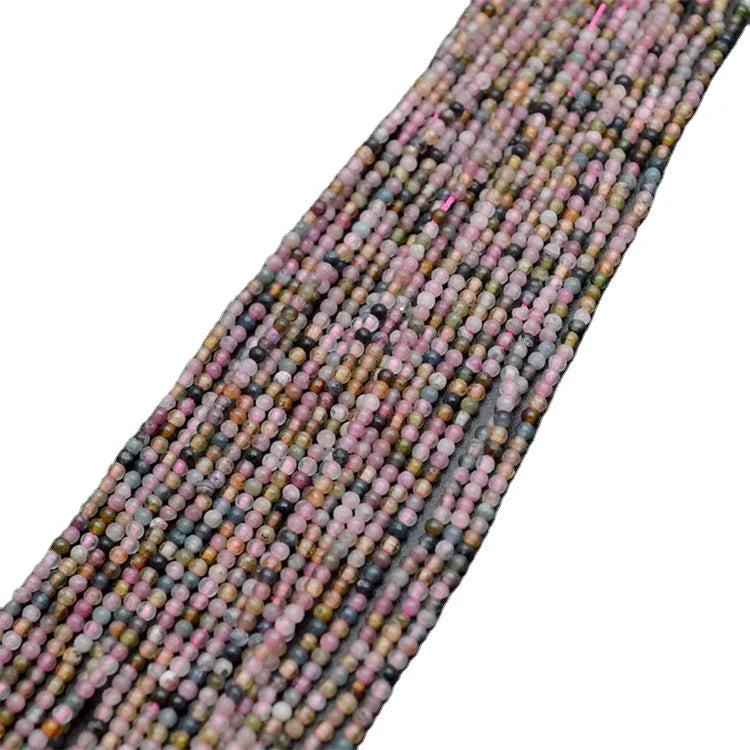 Natural Gemstone 2mm Tourmaline Round Stone Beads for Jewelry Making