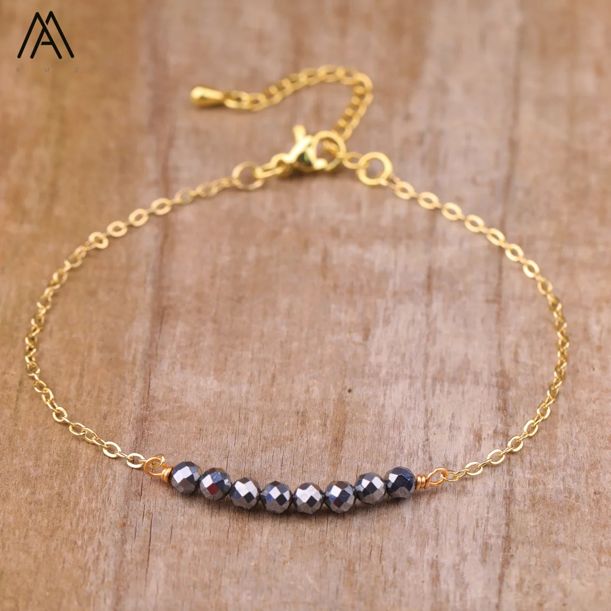 Fashion Faceted Stone Bead Bracelet for Women  Healing Crystal Amethyst Lapis Hand Chain Gold Bracelets Wholesale