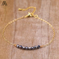 Fashion Faceted Stone Bead Bracelet for Women  Healing Crystal Amethyst Lapis Hand Chain Gold Bracelets Wholesale