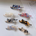MIO 7.8Cm Length Acetate Hairpins Korean Cartoon Cat Hair Clips Acetate Alligator Clips for Girls Kids