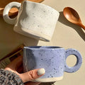 Custom Style Splashing Irregular Cup Couple Breakfast Milk Ceramic Mugs Handmade Wedding Gift Mug
