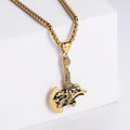 ORDRM Mens Necklace Vintage Jewelry Viking Celtic Axe Pendant With Dragon Head Pattern