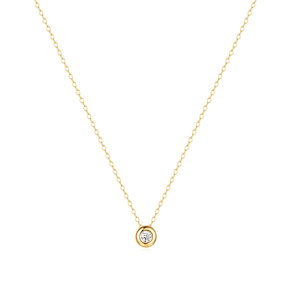 Fashion Jewelry Necklace 925 Sterling Silver Pendant Necklace Round Diamond by the Yard Gold Plated Necklace Women