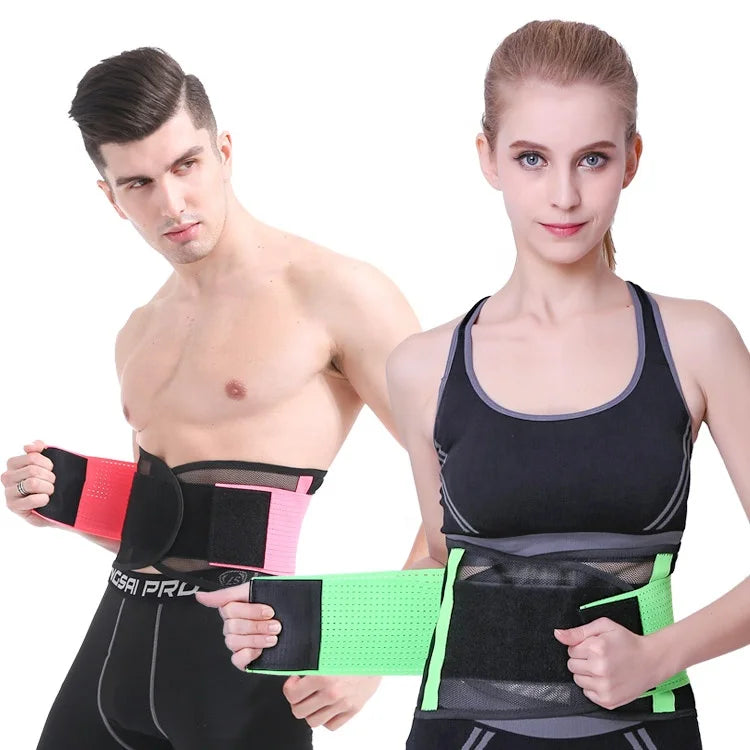 Breathable Mesh Back Lumbar Support Double Pull Adjustable Back Waist Support Lumbar Belt