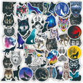 50PCS Watercolor wolves art decals galaxy cool  totem wolf sticker