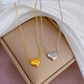 INS Polish Light Heart Pendant Necklace Stainless Steel Couple PVD Real Gold Silver Plated Women Men Non-Tarnished Necklace