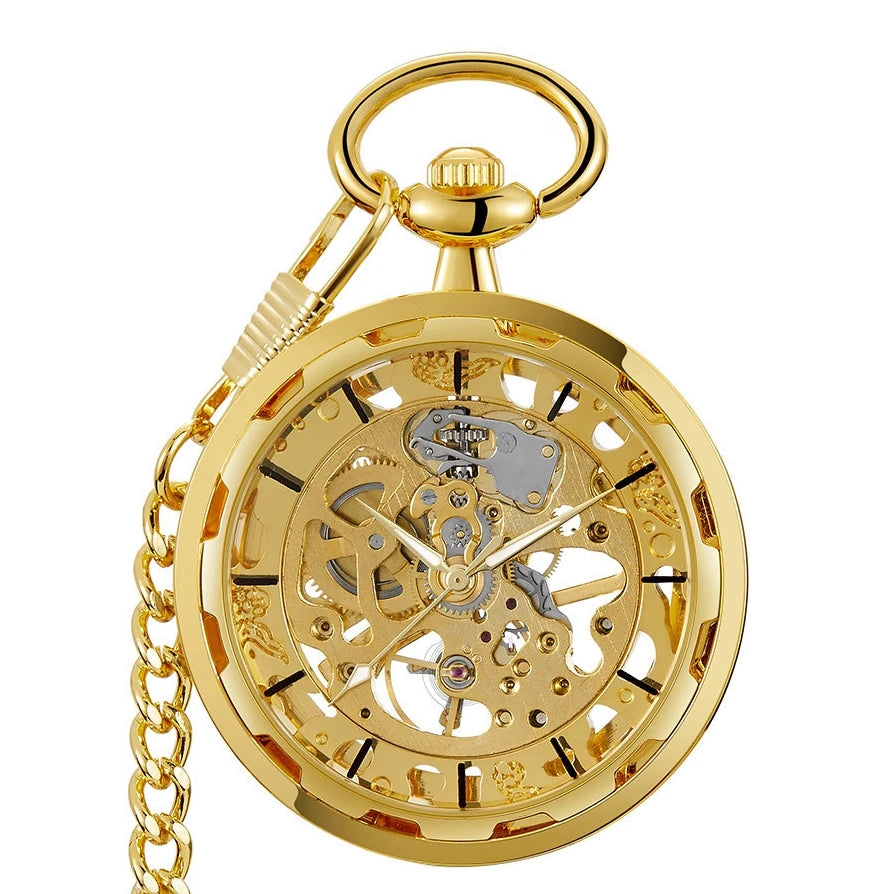 Antique Skeleton Mechanical Movement Open Face Manual Mechanical Pocket Watches