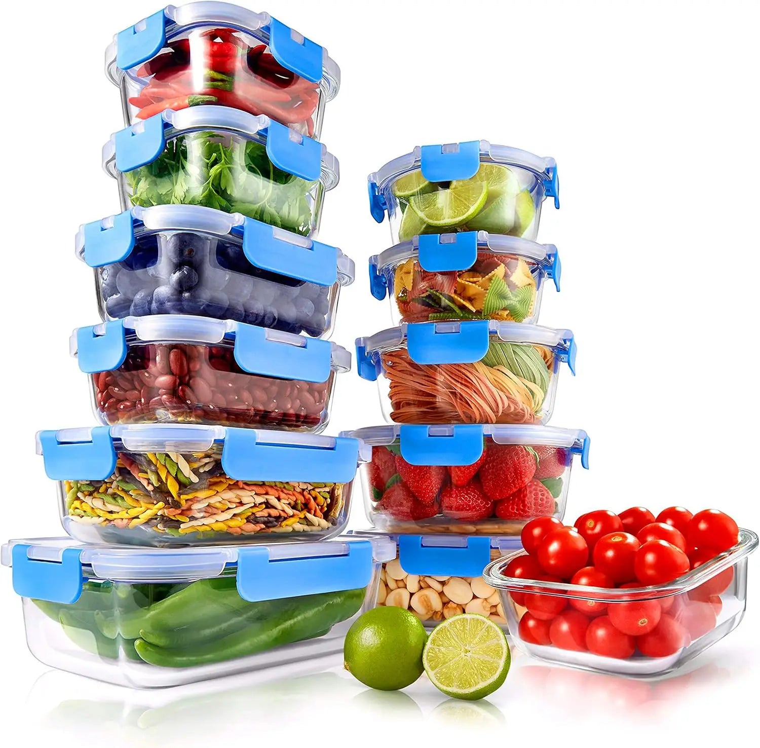 Glass Food Storage Containers Glass Meal Prep Containers with Lids Airtight Glass Lunch Bento Boxes