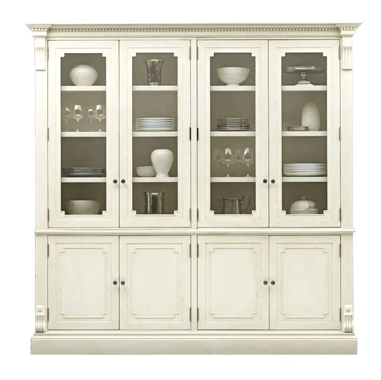 European Modern Style Solid Wood White Convertible Living Room Display Storage Cabinet
