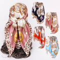 European American Cross-border New square Silk Satin Ladies Leopard Print Scarf Shawl Wholesale