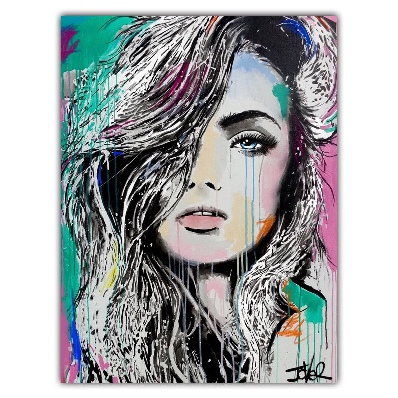 Luxury Portrait Woman Face Canvas Painting 40x50cm Printed Wall Art Framed or Unframed Home Decor