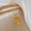 Tree of Life Pendant Stainless Steel Necklace for Women Girls Fashion Jewelry Necklaces