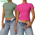 Wholesale Plus Size Women's Gym Fitness Yoga T-Shirts Short Sleeve Crewneck Sportswear for Workout & Running