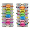 18 Colors Boho Hawaiian Summer Seed Beaded Shell Ankle Bracelet Adjustable Colorful Shell Bead Bracelet