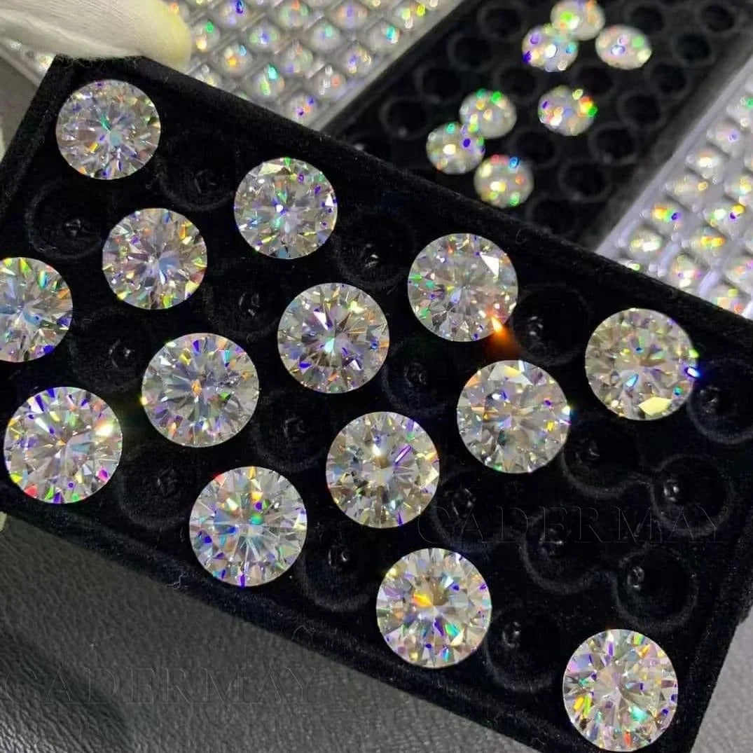 Cadermay Wholesale Price D VVS1 3mm-11mm Moissanite Diamonds Round Brilliant Cut Pass Diamond Pen Loose Moissanite Gemstone