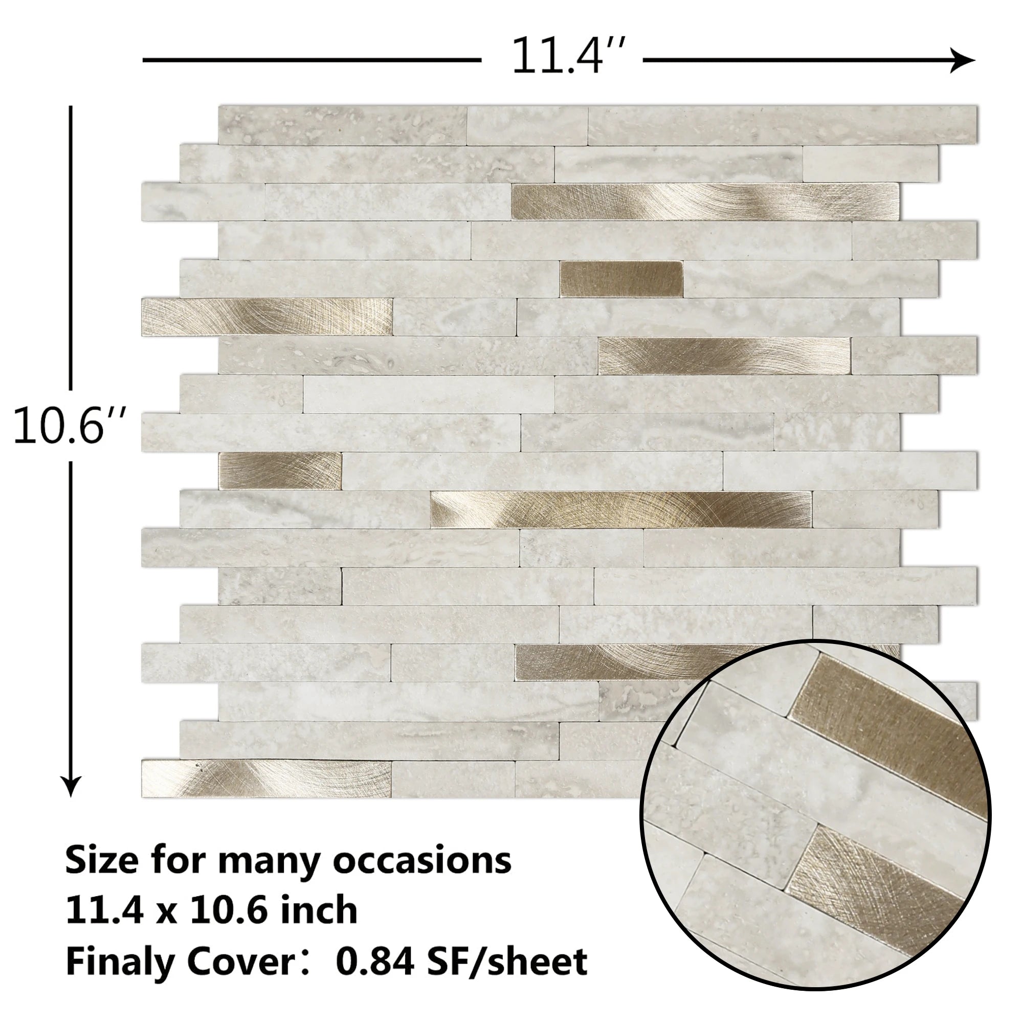 KASARO Modern Design Eco-friendly Peel and Stick Wall Tile Customizable Self-Adhesive Waterproof Fireproof for Kitchen