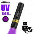 Mini 365nm Led Black Light UV Flashlight Usb Rechargeable Nail Lamp Pet Stain Leakage Marker Ore Money Scorpion Detection Lamp