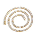 Hot Selling Hiphop Brass Men's 3mm 4mm 5mm White Gold Spring Clasp Prong Set CZ Diamond Tennis Chain Fashion Chain Necklace