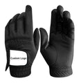 Factory Custom Logo Black/White Golf Gloves Left Hand Right Hand White Microfiber for Women and Men