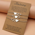 3 PCS/SET Stainless Steel Sisters Best Friends Charm Bracelets Friendship Jewelry for Sister Bracelet
