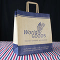 Custom Printed Clothing Gift Shopper Brown Black White Kraft Shopping Paper Bag with Flat Handle logo