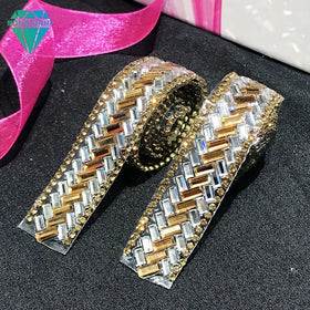 Hot Sale Self-Adhesive Crystal Tape Rhinestone Motif Ribbon & Colored Glass Clothing Decoration Fixed Motif Rhinestones