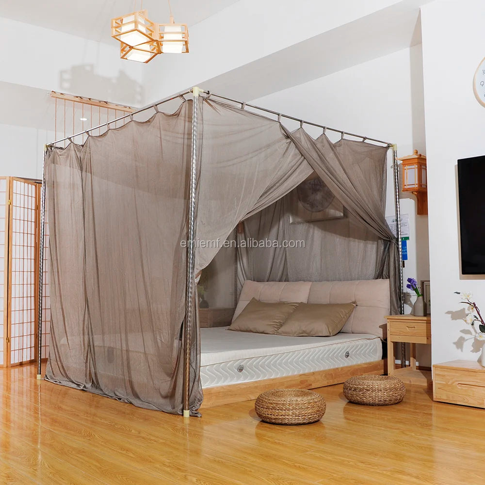 BLOCK EMF 100% Silver Fiber Quadrate Mosquito Net for Home Use With Grounding Wire Radiation Shielding Mosquito Net