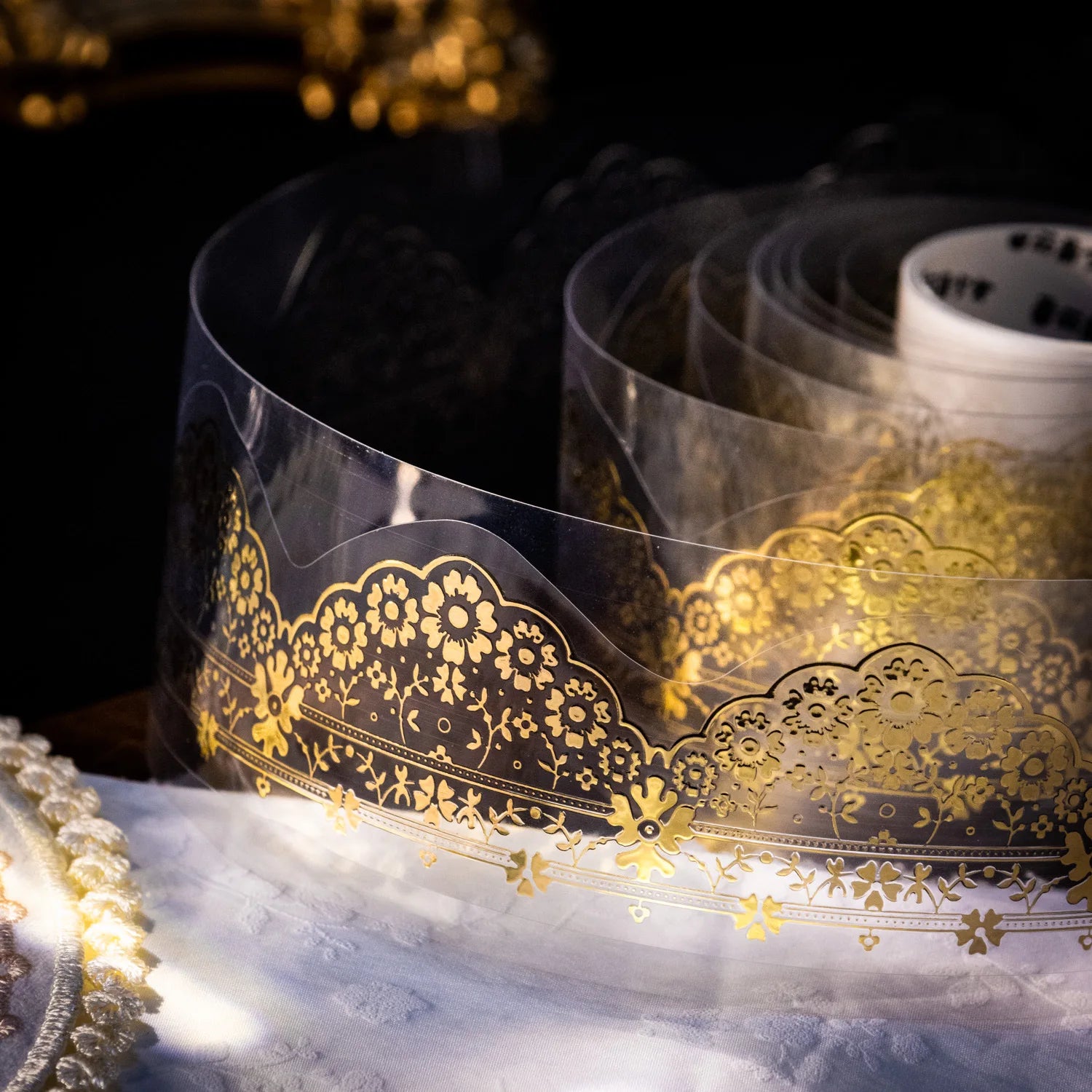 1Roll Lace Twinkle Collection Stamping Lace Waste Disposal Seamless Recycling Tape Handbook Materials