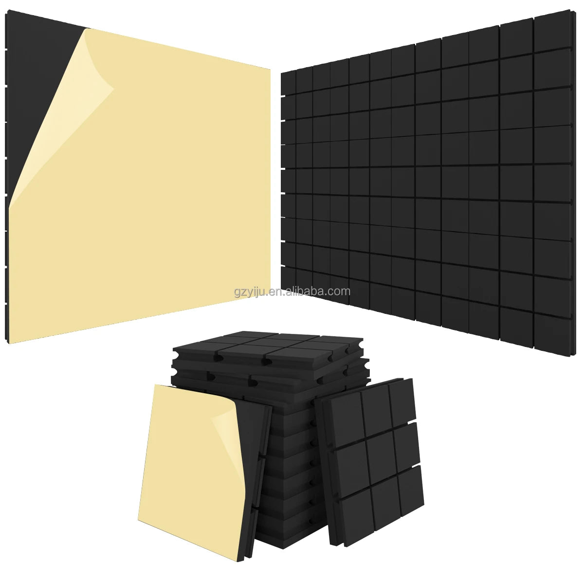 High Resilience Polyurethane Acoustic Foam Soundproof Wall Panels with NRC 0.9-0.95 for Office & Home Use