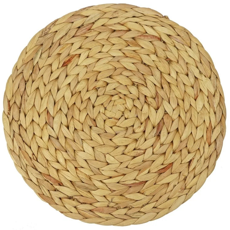 Handmade Large Round Woven Placemats Heat Resistant Water Hyacinth Wicker Placemats