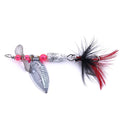 Wholesale SP018 6.7cm 4.2g Metal Spinner Bait Spoon Fishing Lure with Feather Treble Hook