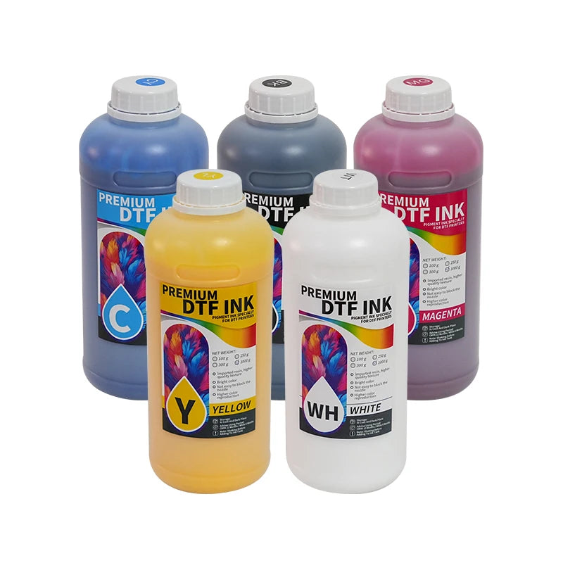Textile Pigment Ink for DTG Printing Eco-friendly Waterproof Sunproof Five Color DTF Printer Ink for Inkjet Printer