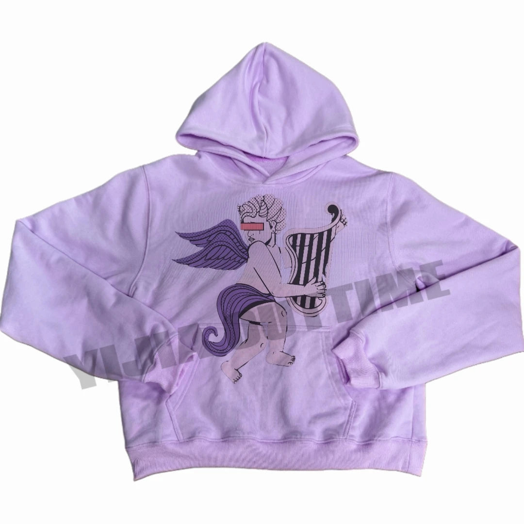 Custom Screen Print Logo No Strings Oversized Hoodie Heavyweight Cotton Pullover Hoodies Streetwear Hoodie