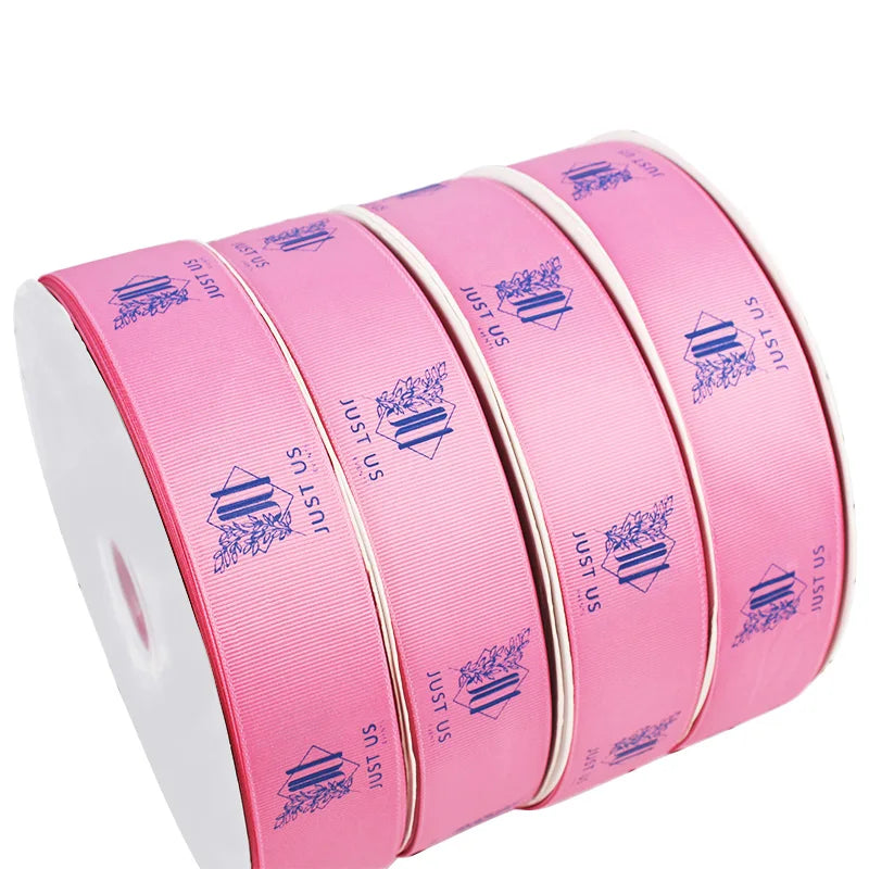 Personalized Custom 3inch Double Face 100% Polyester Grosgrain Satin Ribbon with Printed Logo for Decoration