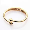 Gold Plated Fashion Bracelet Yellow Gold Love Cuffs for Women Pulseira Feminina Bangles Colorful Gold Color Women's Bangle