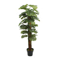 Factory Hot Sale Cheap Faux Green Potted Artificial Bonsai Monstera Deliciosa Tree Plant Artificial Plants for Home Garden Decor