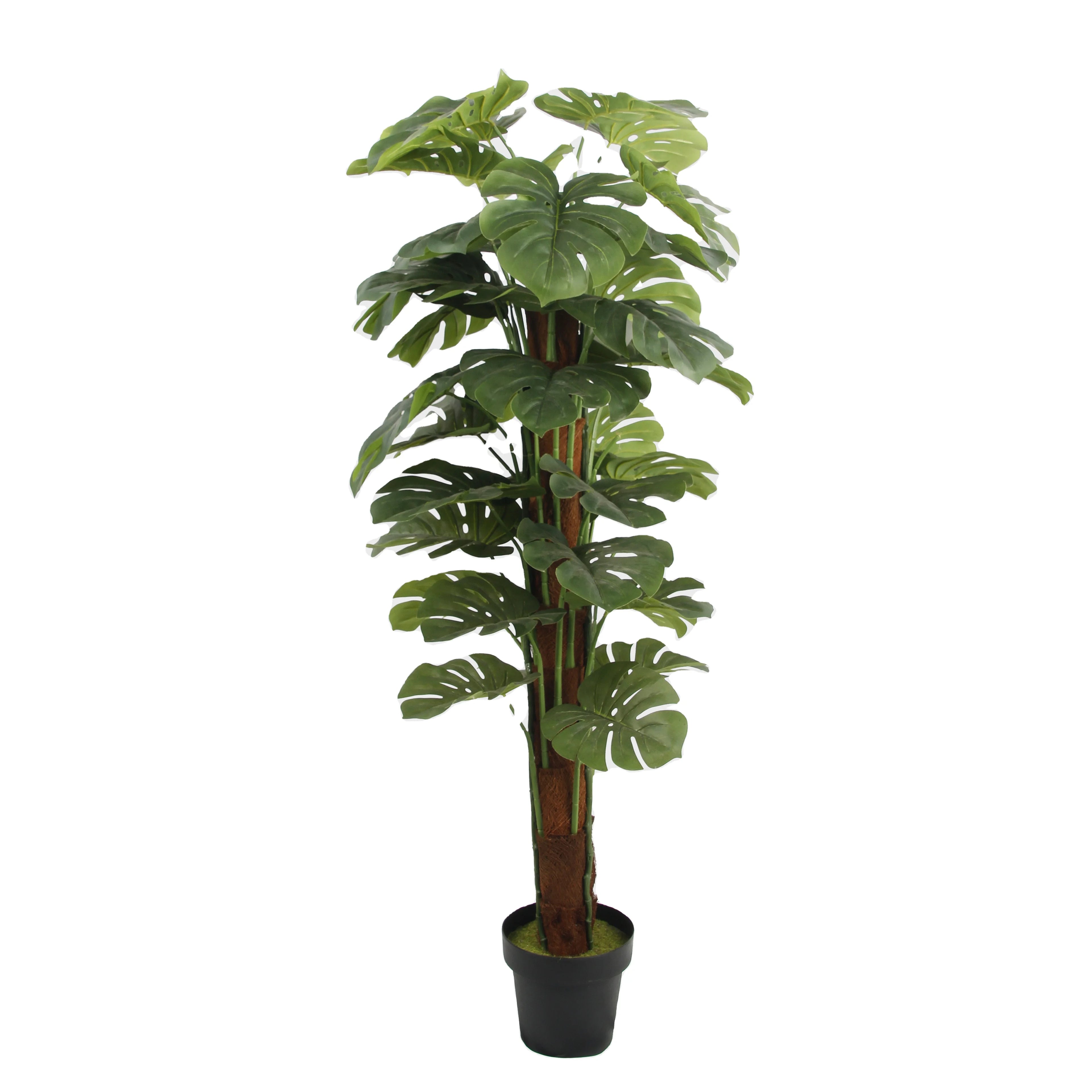 Factory Hot Sale Cheap Faux Green Potted Artificial Bonsai Monstera Deliciosa Tree Plant Artificial Plants for Home Garden Decor