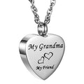 Bigger Ash Chamber Christian Religious Heart Cremation Urn Stainless Steel Locket Memorial Keepsake Necklace Pendant for Grandma