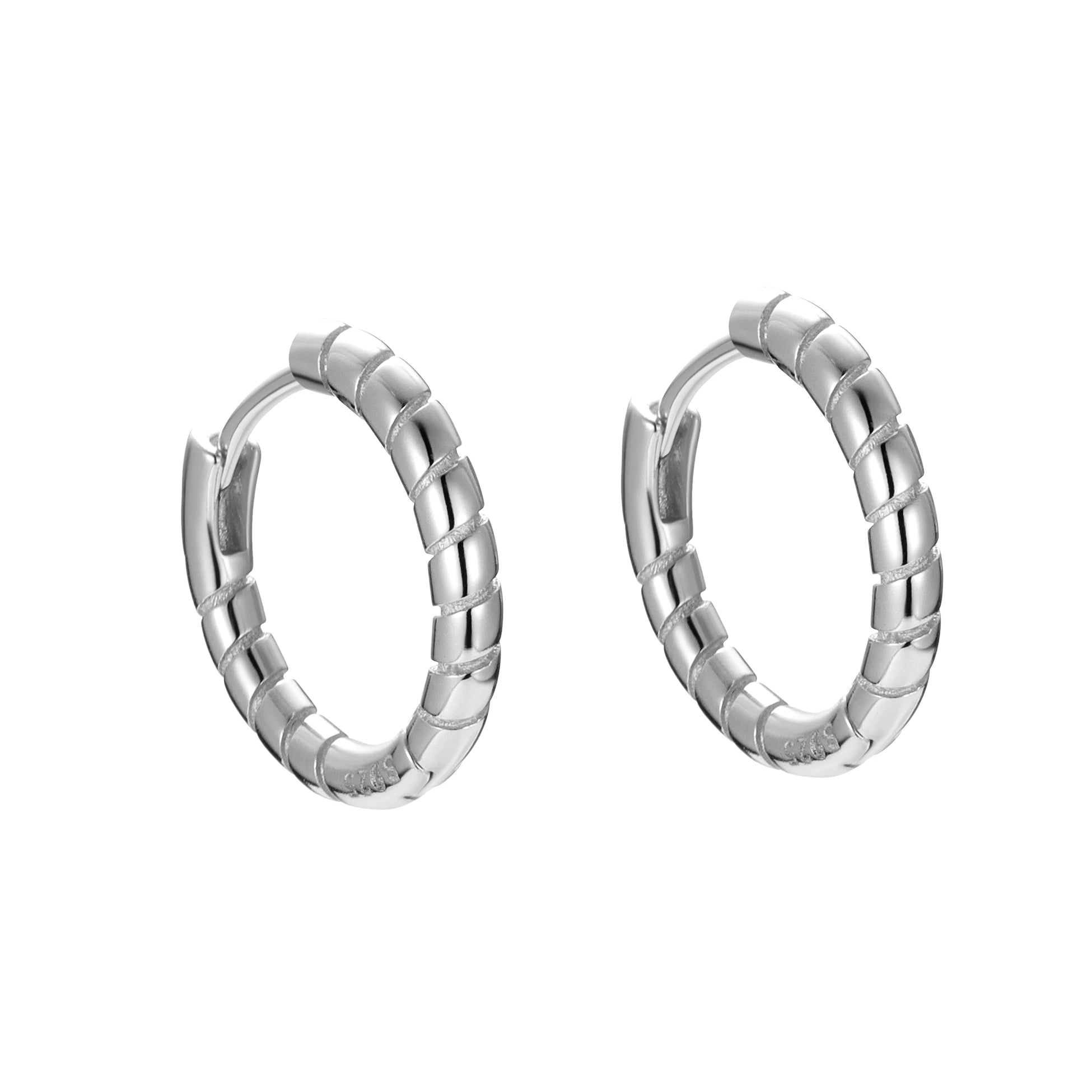 Fashion Hoops Earrings 925 Sterling Silver Twisted Hoops Simple Rope Earring for Women Fine Earrings Jewelry Gift