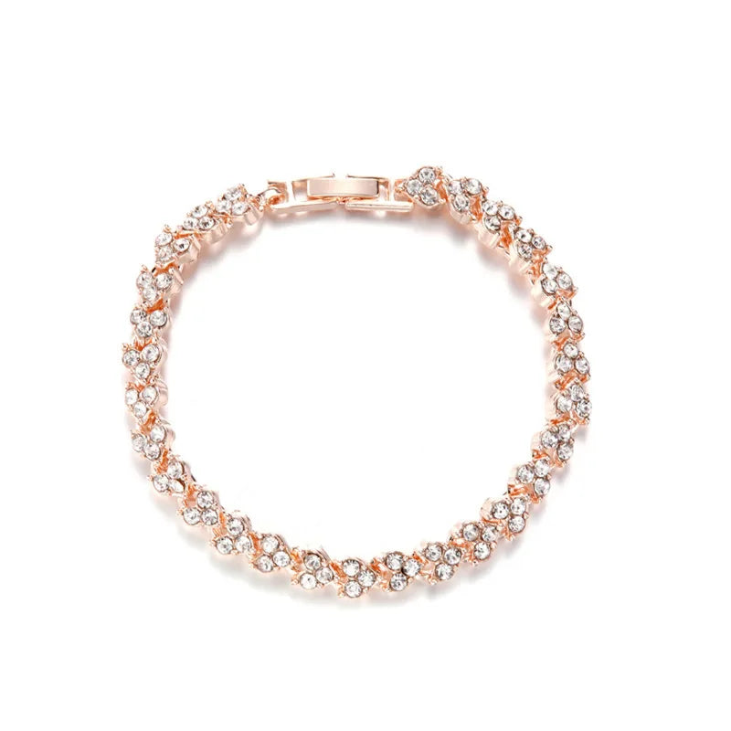 Wholesale European American High-end Accessories Fashion Roman Bracelet Luxury Sparkling Zircon Bracelet Gifts for Women