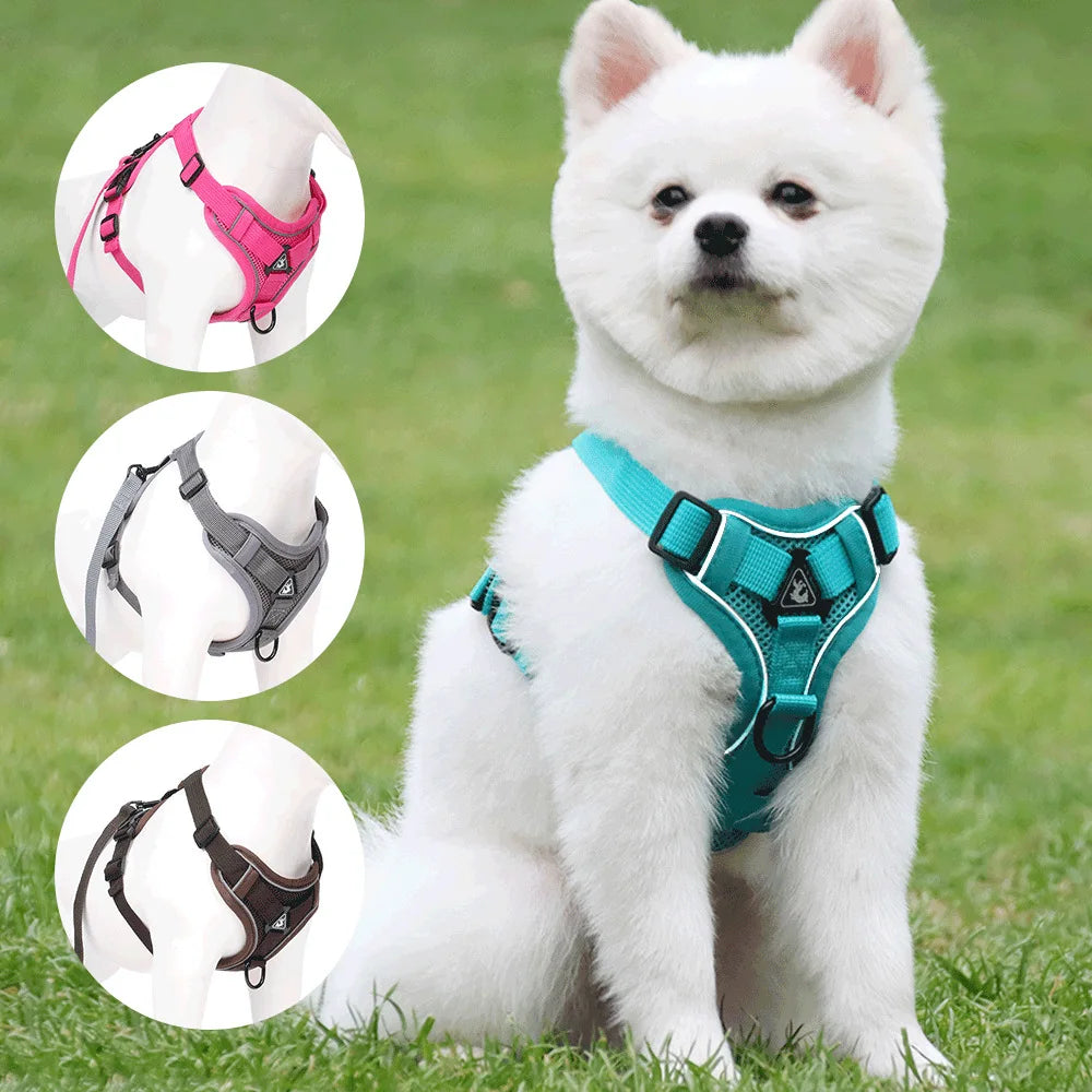 No Pull Front Clip Dog Harness Reflective Adjustable Padded Vest Pet Safety Harness for Large Dogs Durable Soft Design