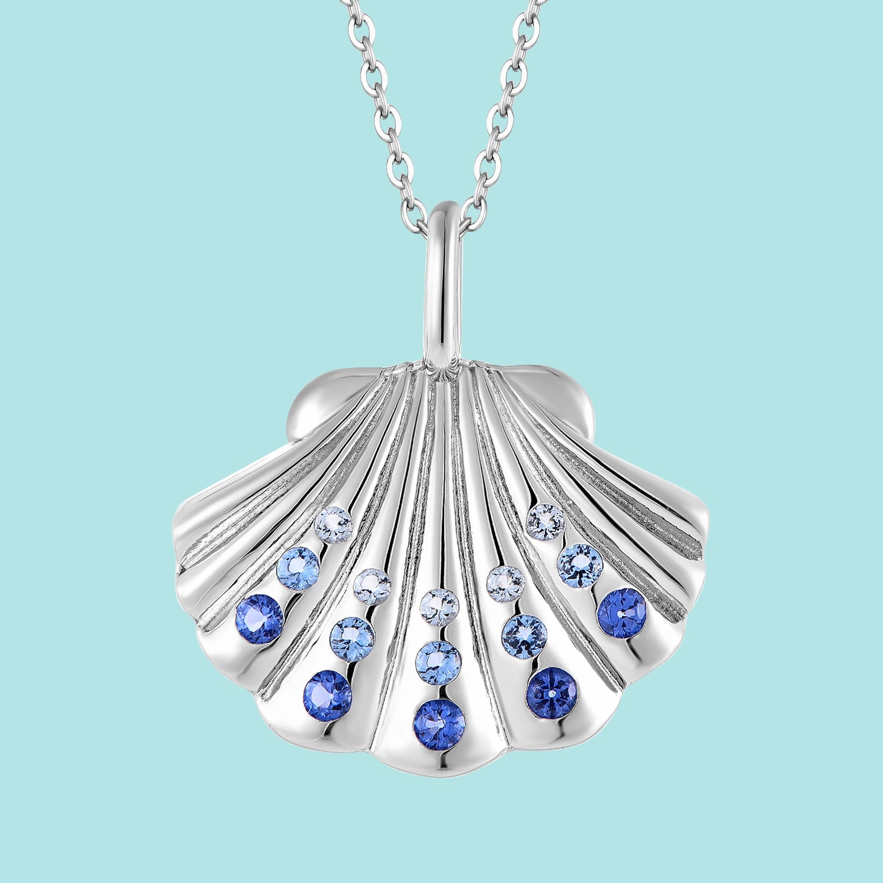 LULUFOCUS Trendy Jewelry Metal Shell Pendant Sterling Silver Girls Dainty Rhodium Plated Necklaces