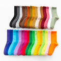 WUYANG FACTORY WY-046 Wholesale No MOQ Cotton Crew Men/women Plain Pure Candy Color Fashion Dress Sport Unisex Socks