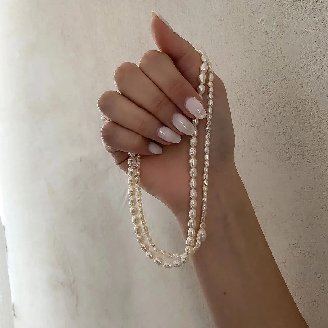 Wholesale Custom Boho Jewelry Dainty Pearl Necklace Baroque Pearl Necklace Natural Pearl Choker Necklace