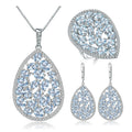 A852 Abiding Fine Jewelry Custom Sky Blue Topaz Gemstone Jewellery Women Classic Wedding Bridal Jewelry Sets