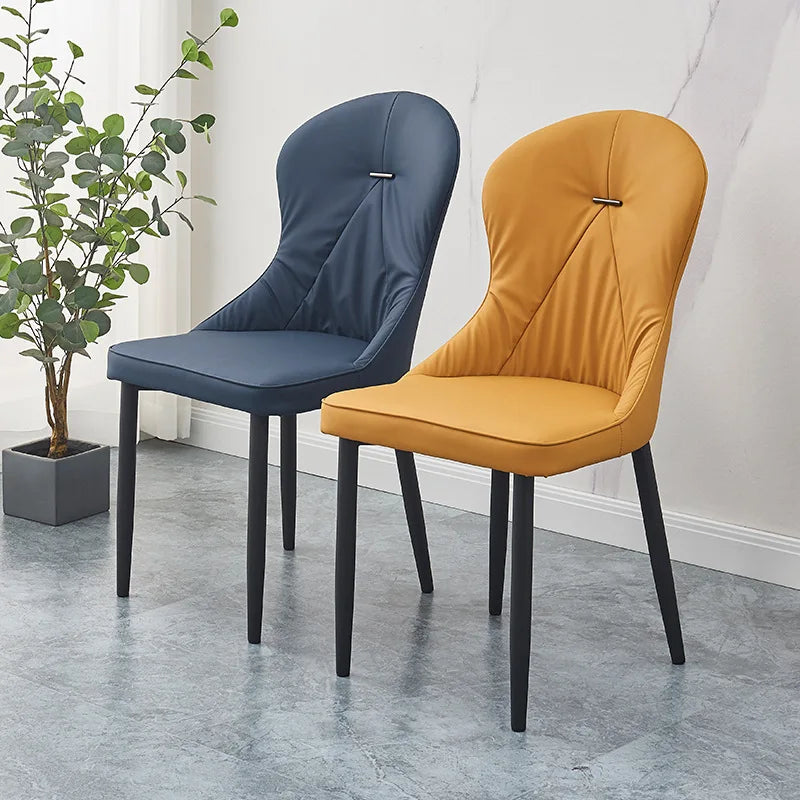 High Back Hotel Restaurant Designer Metal Italian Nordic Leather Outdoor Dining Chairs Modern Luxury for Table and Chair Room
