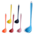 Manjia Food Grade Translucent Soup Spoon Silicon Spoons Long Handle Silicone Spoon Kitchen