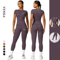 New Wholesale Women Fitness Clothing Sportswear Sports Bra Gym Shorts Sleeve Zipper Long Sleeve and Butt Lift Leggings Yoga Set